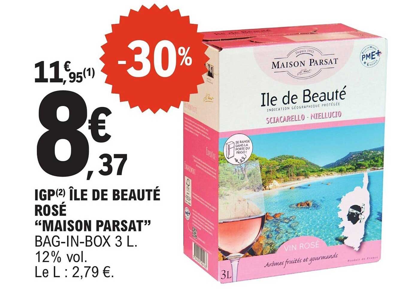 IGP ÎLE DE BEAUTÉ ROSÉ “MAISON PARSAT” BAG-IN-BOX 3 L.