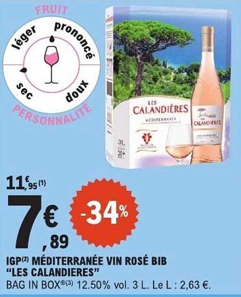 IGP MEDITERRANEE VIN ROSÉ BIB “LES CALANDIÈRES”