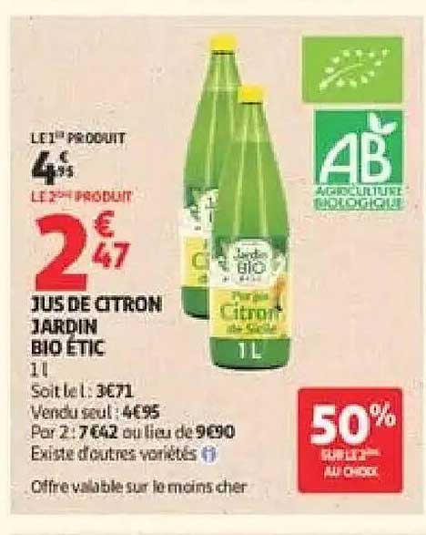 JUS DE CITRON JARDIN BIO'TIC 1L