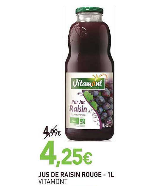 JUS DE RAISIN ROUGE - 1L VITAMONT