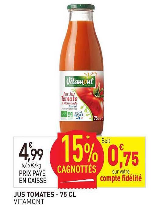 JUS TOMATES - 75 CL VITAMONT