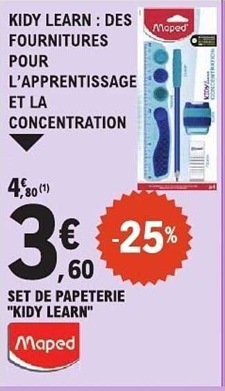 KIDY LEARN : DES FOURNITURES POUR L'APPRENTISSAGE ET LA CONCENTRATION