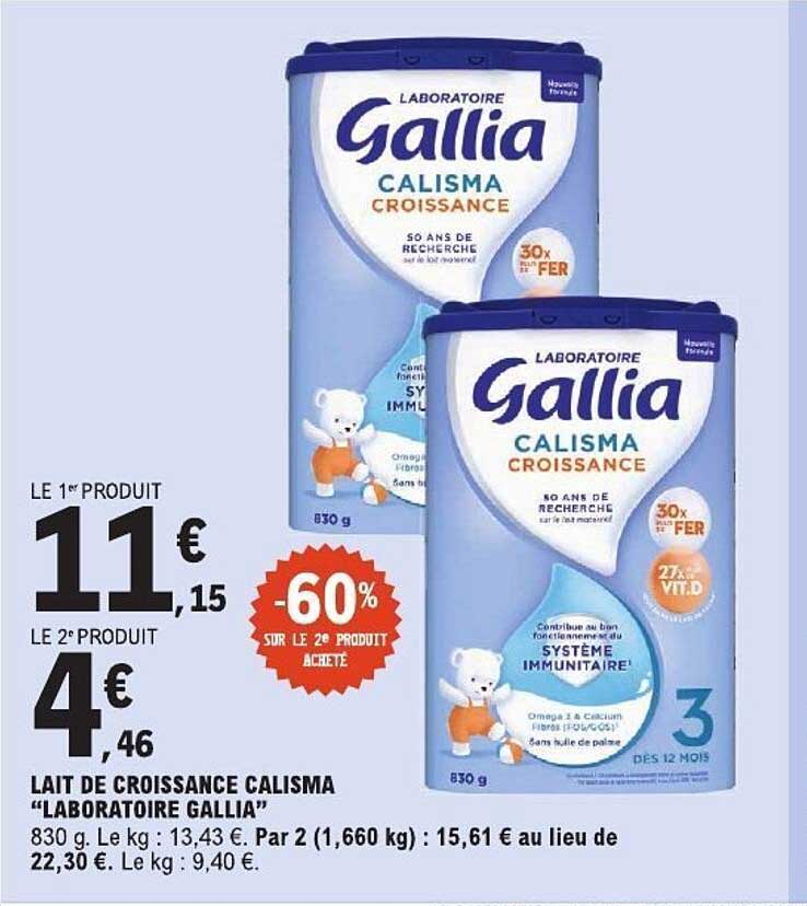 LAIT DE CROISSANCE CALISMA “LABORATOIRE GALLIA”