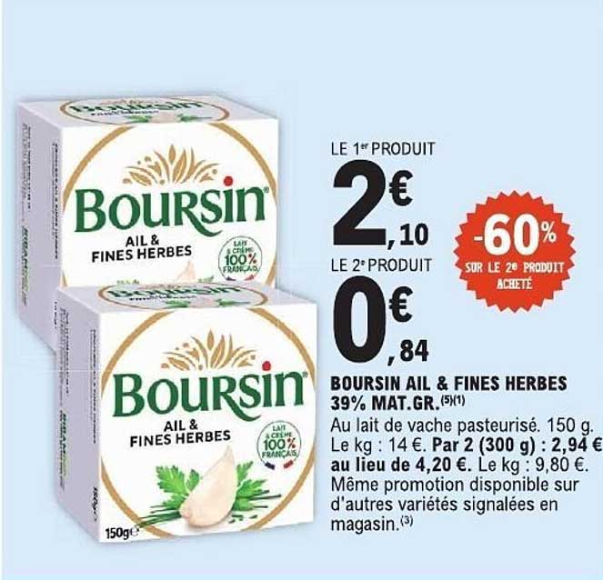 LE 1er PRODUIT 2€ 10 / LE 2e PRODUIT 0€ 84 / -60% SUR LE 2e PRODUIT ACHETÉ