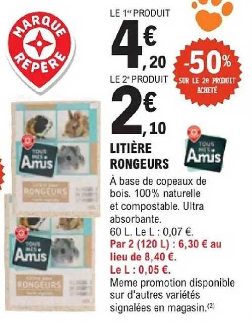 LE 1er PRODUIT 4€ 20 LE 2e PRODUIT 2€ 10 -50% SUR LE 2e PRODUIT ACHETE