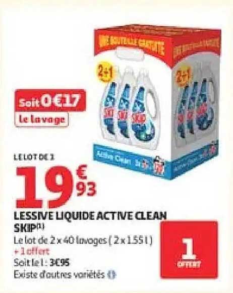 LESSIVE LIQUIDE ACTIVE CLEAN SKIP