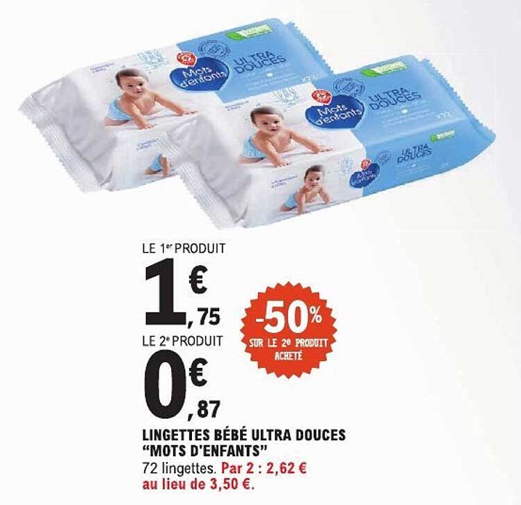 LINGETTES BÉBÉ ULTRA DOUCES “MOTS D'ENFANTS”