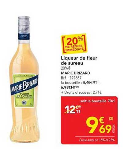 Liqueur de fleur de sureau 20% vol MARIE BRIZARD