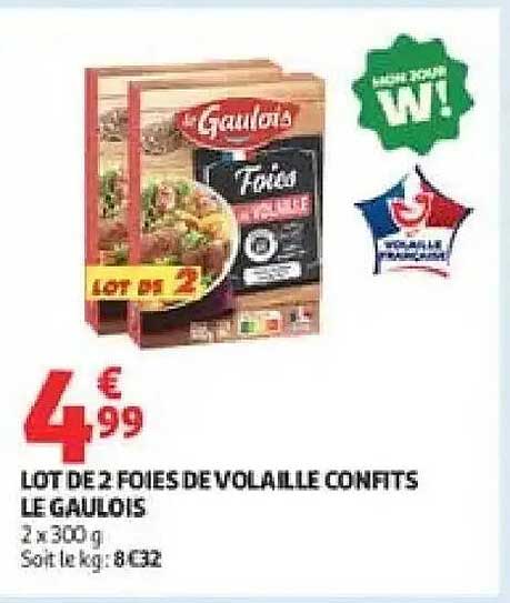 LOT DE 2 FOIES DE VOLAILLE CONFITS LE GAULOIS