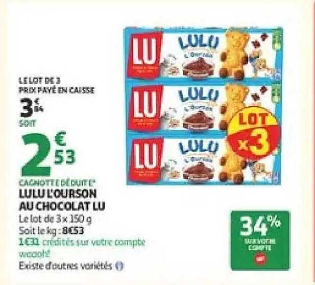 LULU L’OURSON AU CHOCOLAT LU