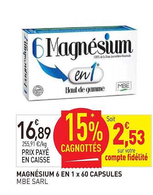 MAGNÉSIUM 6 EN 1 x 60 CAPSULES