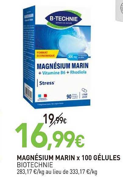 MAGNÉSIUM MARIN x 100 GÉLULES BIOTECHNIE