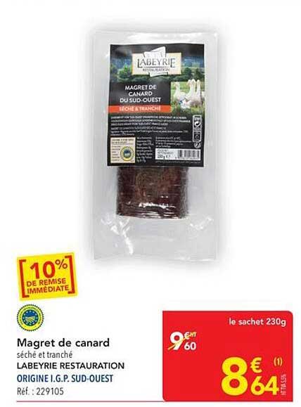 Magret de canard séché et tranché LABEYRIE RESTAURATION ORIGINE I.G.P. SUD-OUEST