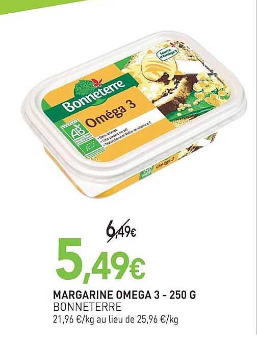 MARGARINE OMEGA 3 - 250 G BONNETERRE