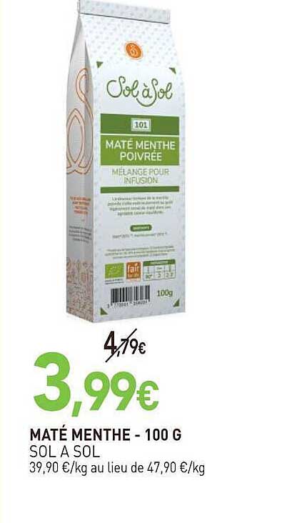 MATÉ MENTHE - 100 G SOL A SOL