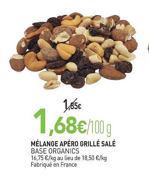 MÉLANGE APÉRO GRILLÉ SALÉ BASE ORGANICS