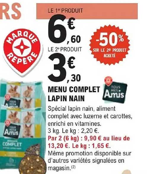 MENU COMPLET LAPIN NAIN