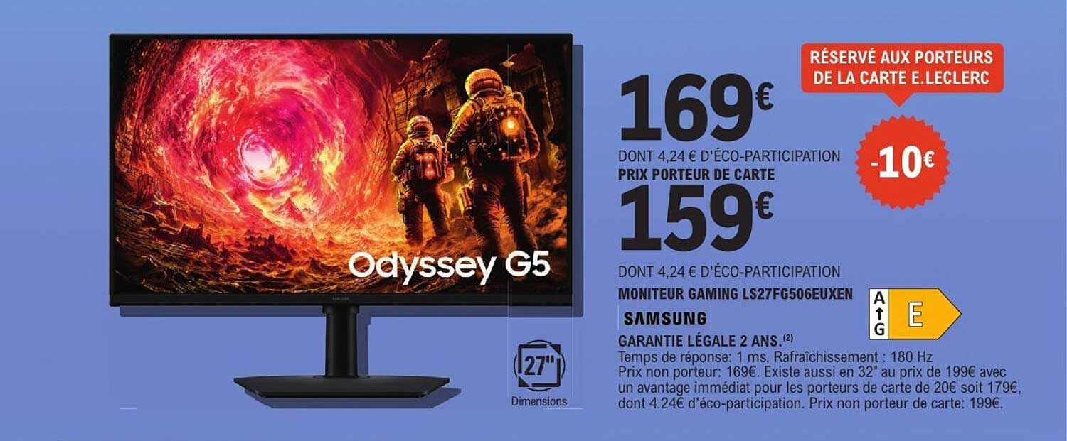 Moniteur gaming LS27FG506EUXEN SAMSUNG Odyssey G5 27"