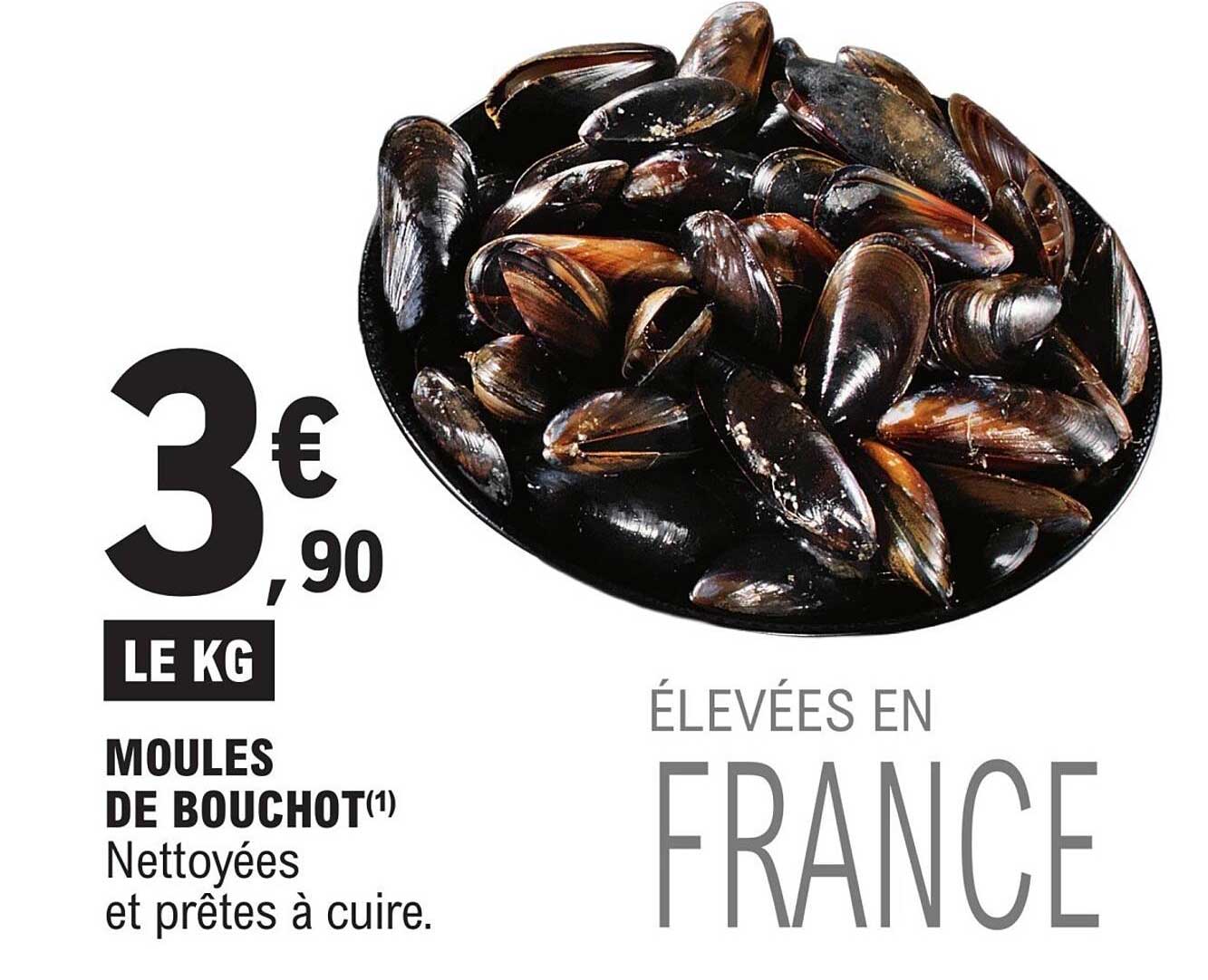 MOULES DE BOUCHOT(1) Nettoyées et prêtes à cuire.