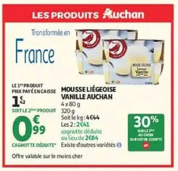 MOUSSE LIÉGEOISE VANILLE AUCHAN