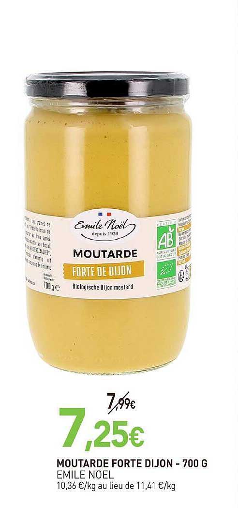 MOUTARDE FORTE DIJON - 700 G EMILE NOEL