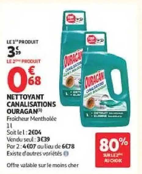 NETTOYANT CANALISATIONS OURAGAN® Fraîcheur Mentholée 1L