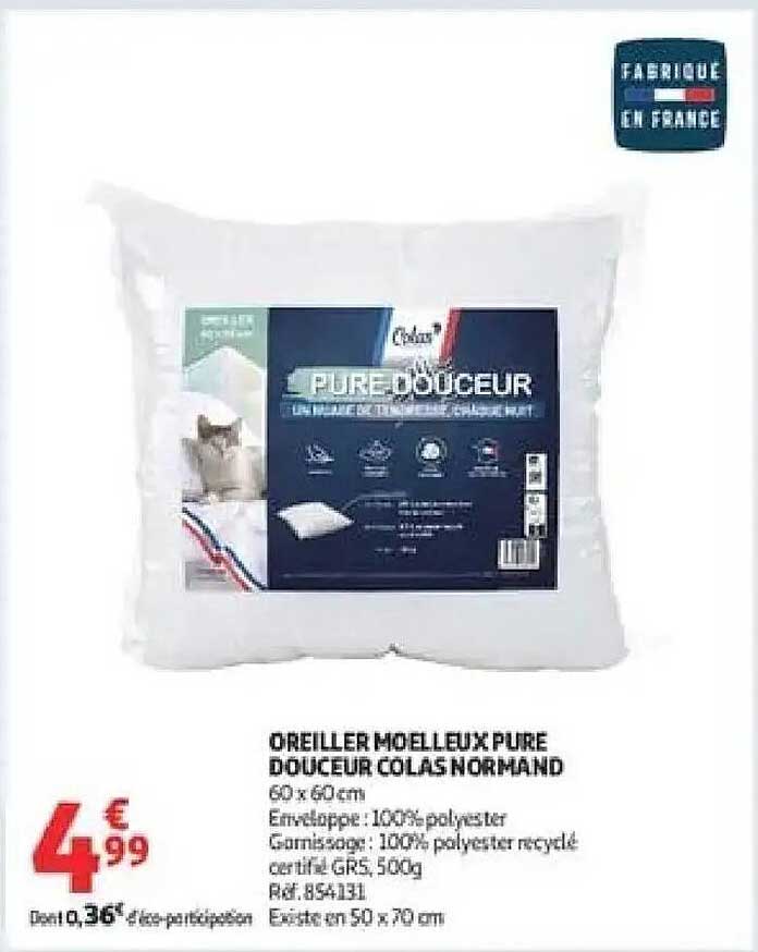OREILLER MOELLEUX PURE DOUCEUR COLAS NORMAND