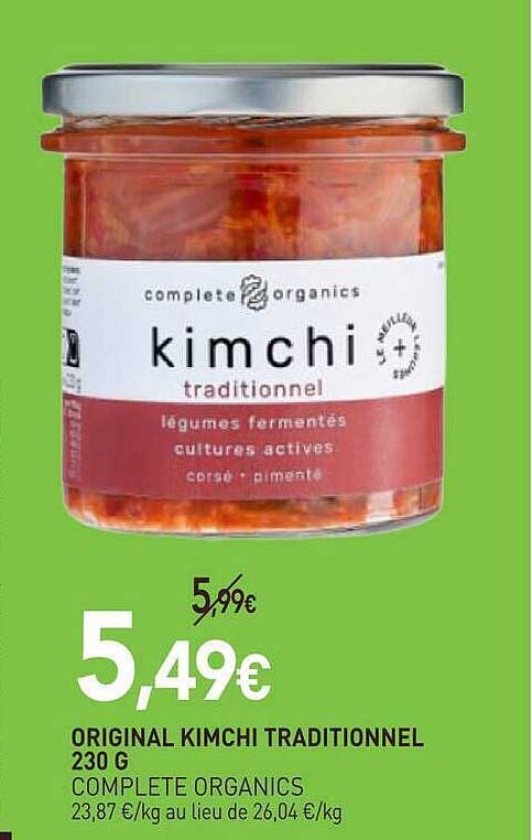 ORIGINAL KIMCHI TRADITIONNEL 230 G COMPLETE ORGANICS