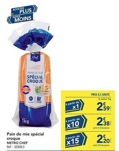 Pain de mie spécial croque METRO CHEF