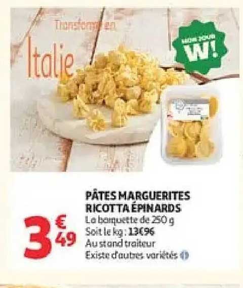 PÂTES MARQUETTES RICOTTA ÉPINARDS