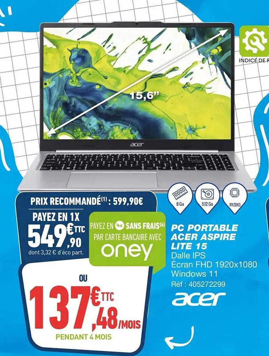 PC PORTABLE ACER ASPIRE LITE 15