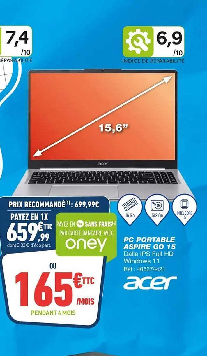 PC PORTABLE ASPIRE GO 15