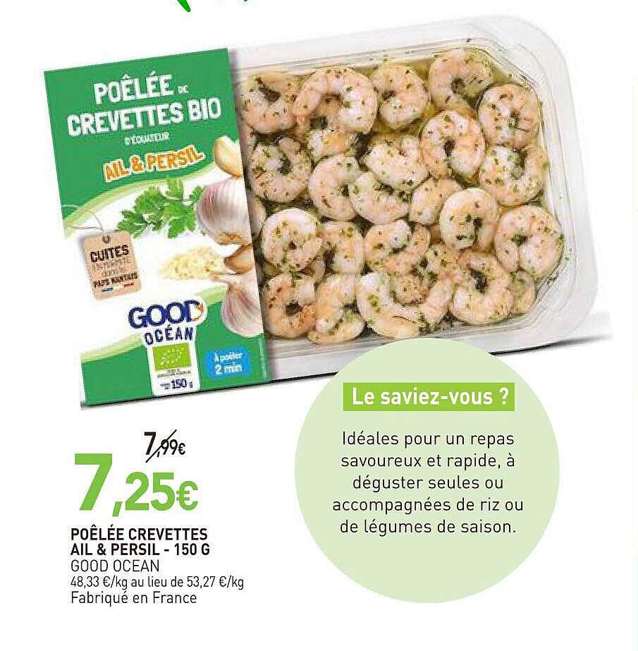 POÊLÉE CREVETTES AIL & PERSIL - 150 G GOOD OCEAN