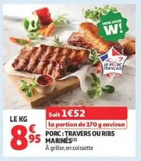PORC : TRAVERS OU RIBS MARINÉS*