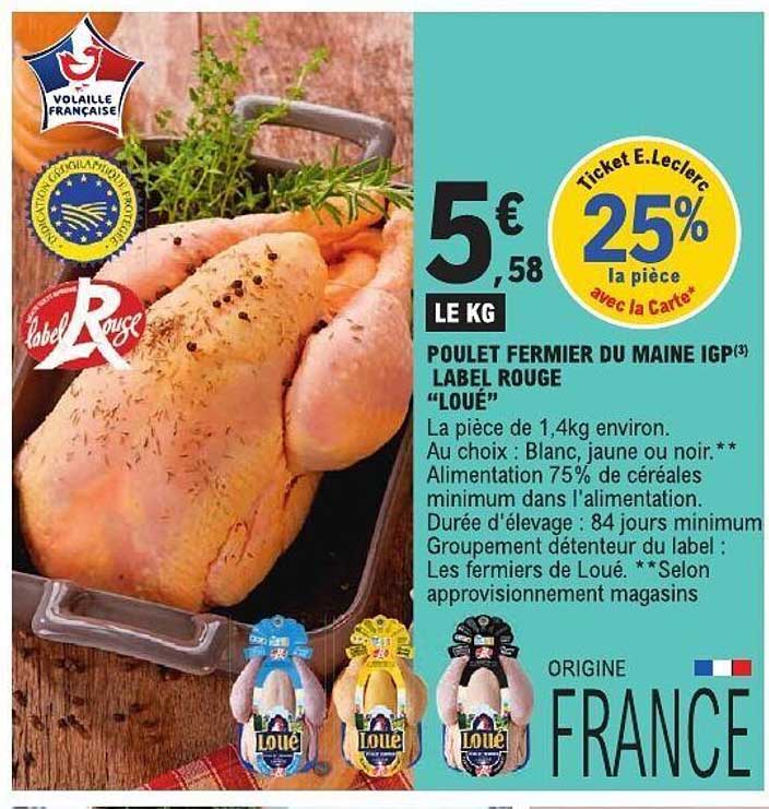 POULET FERMIER DU MAINE IGP LABEL ROUGE “LOUÉ”