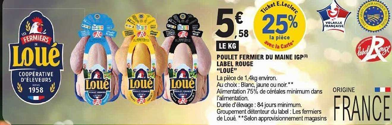 POULET FERMIER DU MAINE IGP(3) LABEL ROUGE “LOUÉ”
