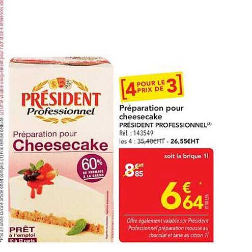 Préparation pour cheesecake PRÉSIDENT PROFESSIONNEL