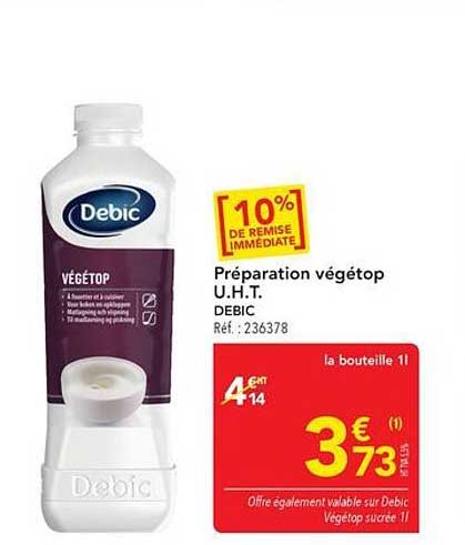 Préparation végétop U.H.T. DEBIC