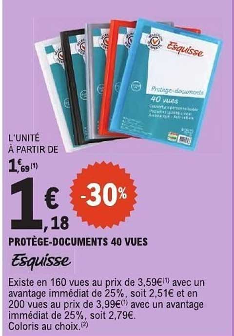 PROTÈGE-DOCUMENTS 40 VUES Esquisse