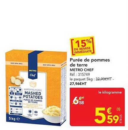 Purée de pommes de terre METRO CHEF Réf. : 315749