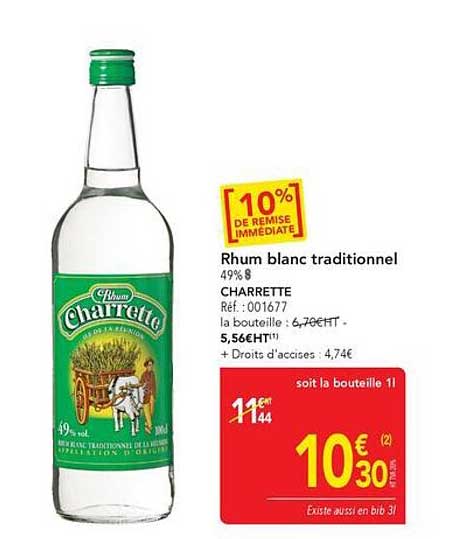Rhum blanc traditionnel