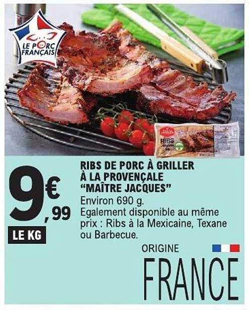 RIBS DE PORC À GRILLER À LA PROVENÇALE “MAÎTRE JACQUES”