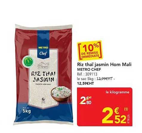 Riz thaï jasmin Hom Mali METRO CHEF