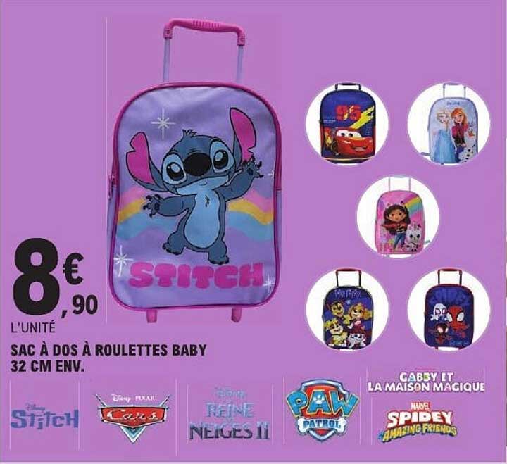 SAC À DOS À ROULETTES BABY 32 CM ENV.