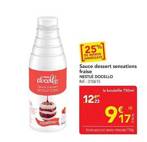 Sauce dessert sensations fraise NESTLÉ DOCELLO
