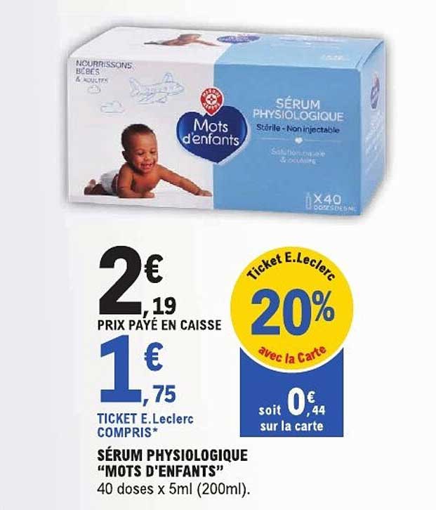 SÉRUM PHYSIOLOGIQUE “MOTS D’ENFANTS”