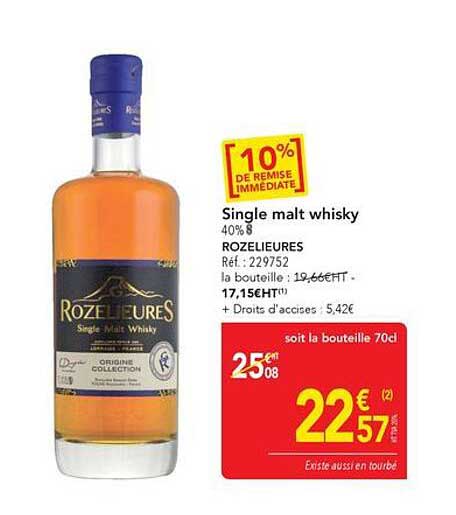 Single malt whisky 40% 8 ROZELIEURES