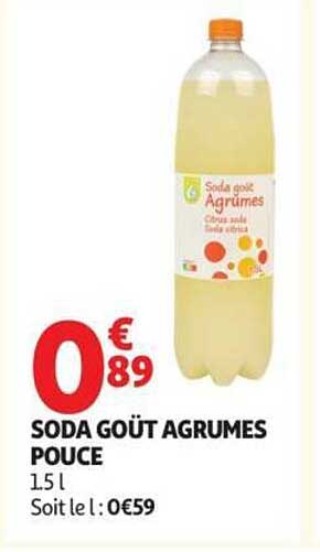 SODA GOÛT AGRUMES POUCE 1,5 l