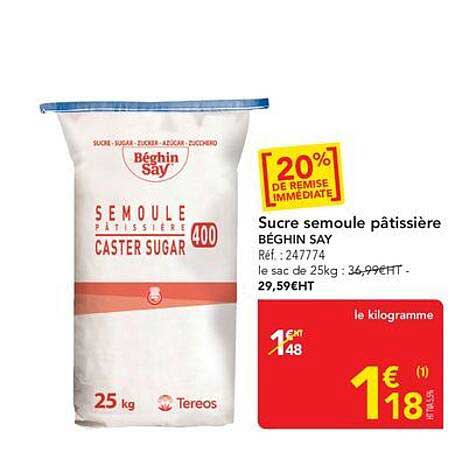 Sucre semoule pâtissière BÉGHIN SAY