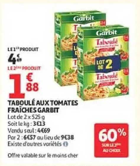 TABOULÉ AUX TOMATES FRAÎCHES GARNI